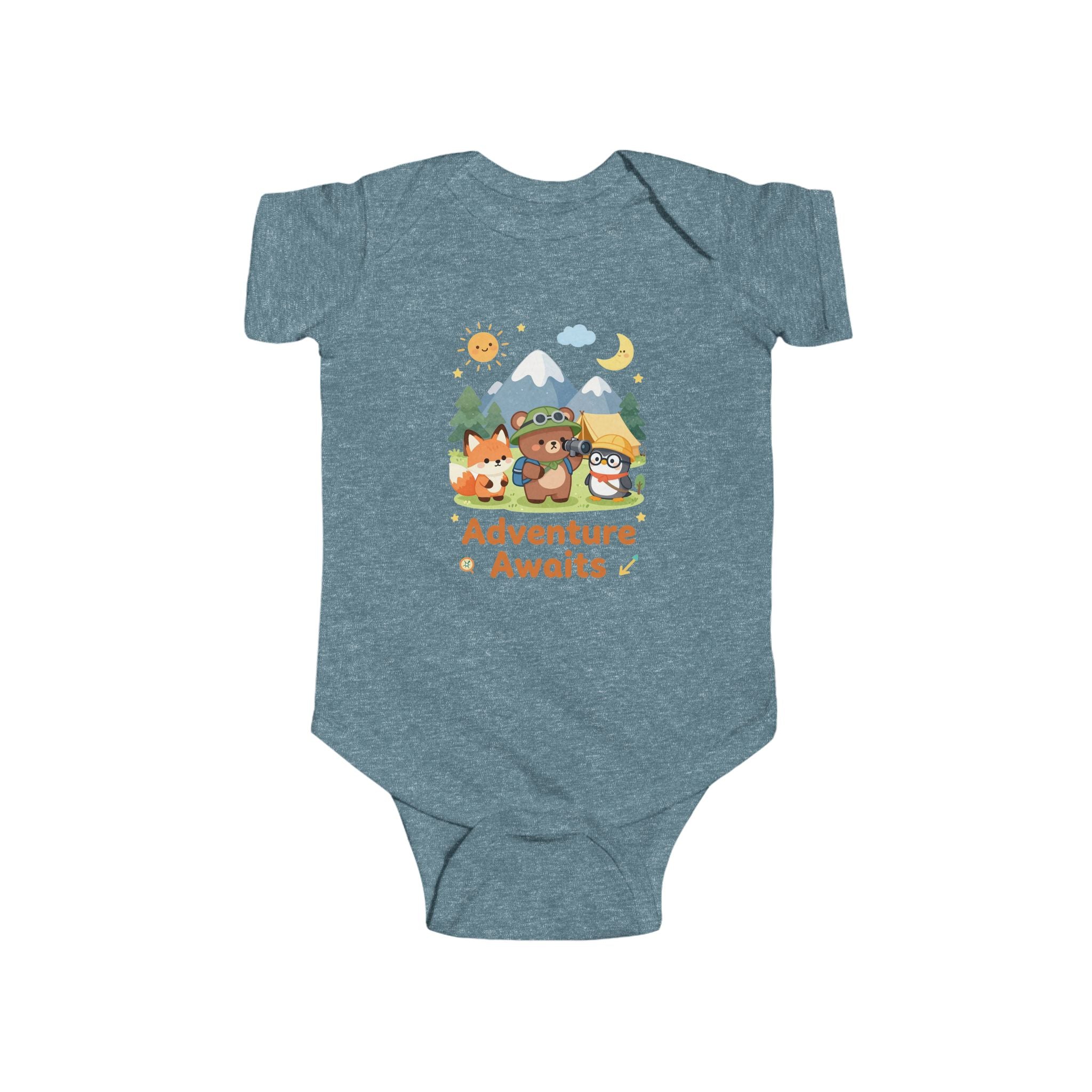 Adventure Awaits Infant Bodysuit — Woodland Bear, Fox & Owl Storybook Design