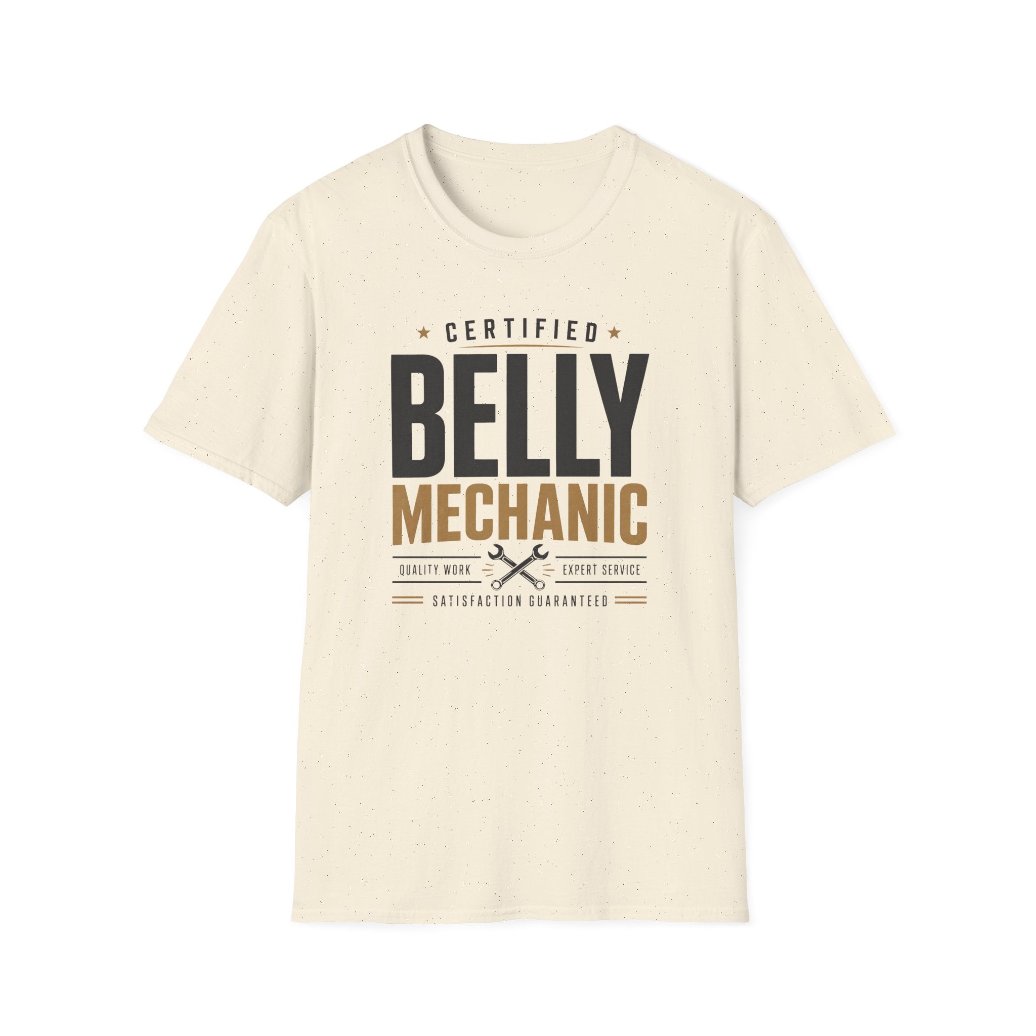 Certified Belly Mechanic Shirt – Funny Dad Mechanic Tee, Blue Collar Humor T-Shirt