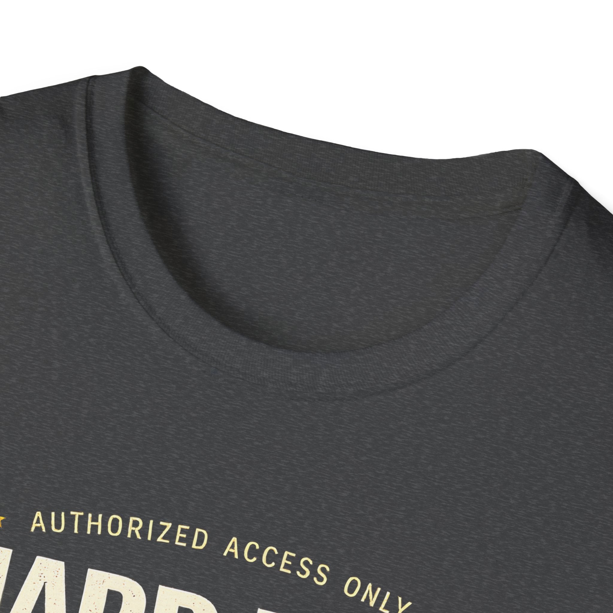 Hard Hat Required Near Dad Shirt – Funny Construction Dad Tee, Blue Collar Workwear Graphic T-Shirt