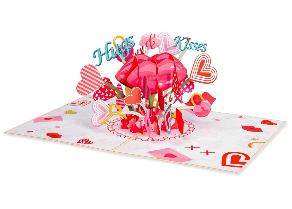 XOXO Umarmungen & Küsse Pop-Up Valentinstag Pop-Up Karte