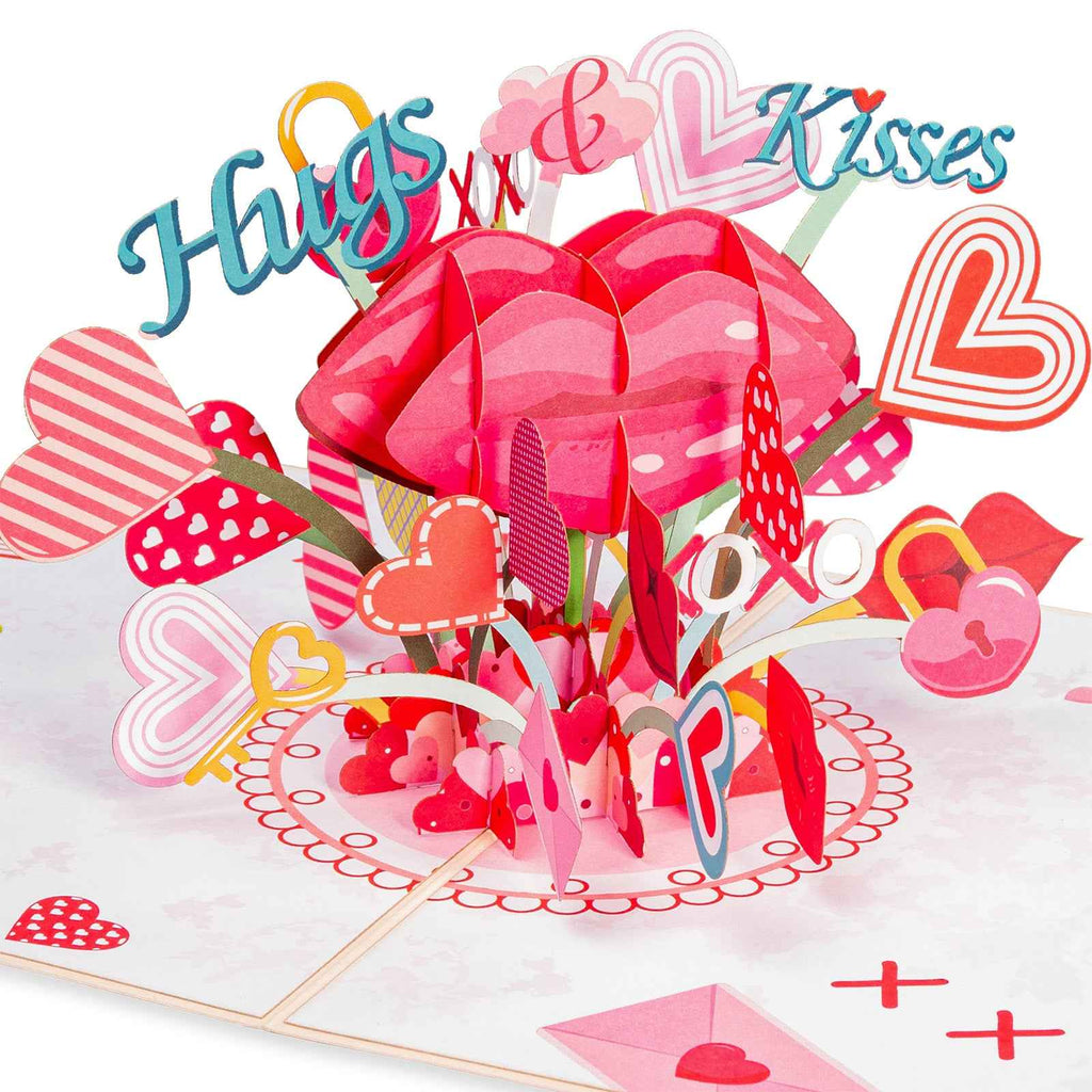 XOXO Umarmungen & Küsse Pop-Up Valentinstag Pop-Up Karte
