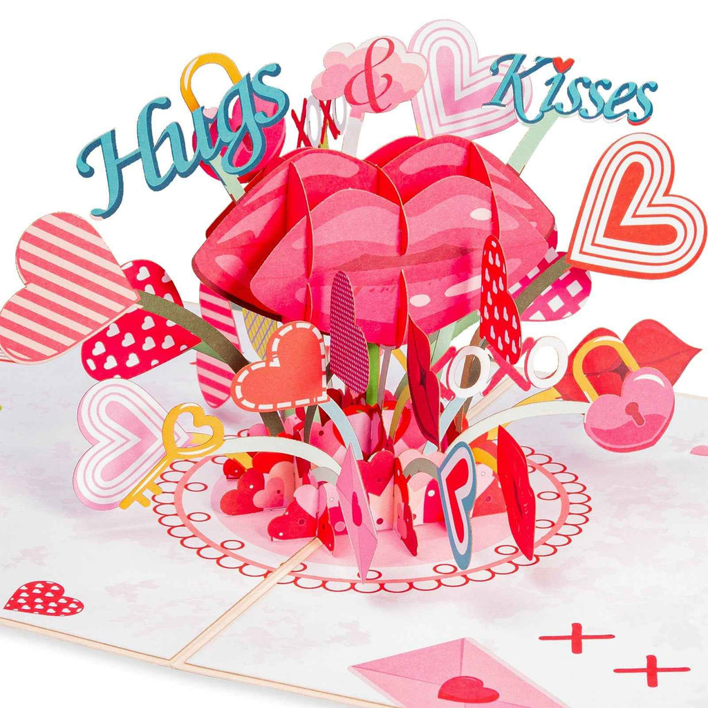 XOXO Umarmungen & Küsse Pop-Up Valentinstag Pop-Up Karte