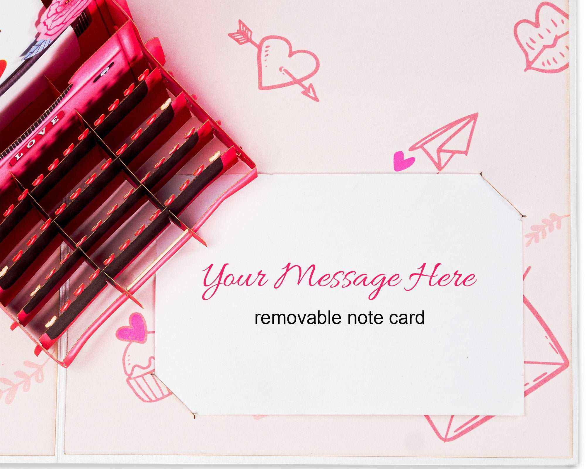 Love Typewriter Pop Up Card - 5" x 7"