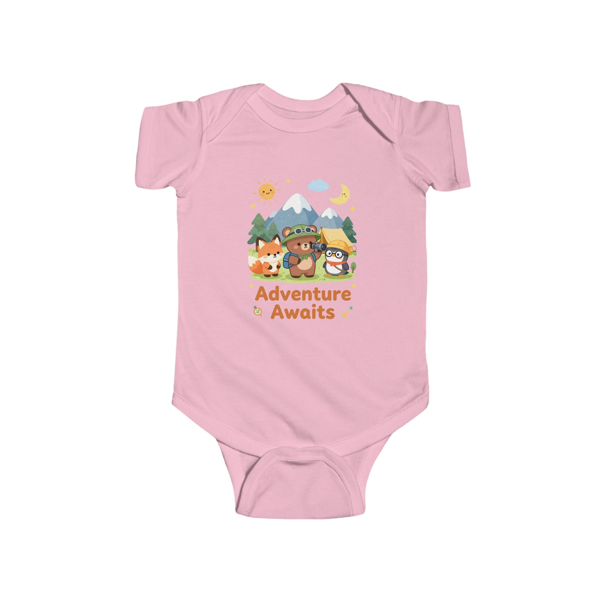 Adventure Awaits Infant Bodysuit — Woodland Bear, Fox & Owl Storybook Design