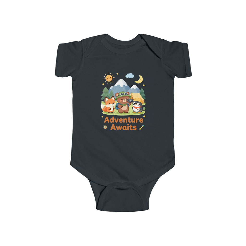 Adventure Awaits Infant Bodysuit — Woodland Bear, Fox & Owl Storybook Design