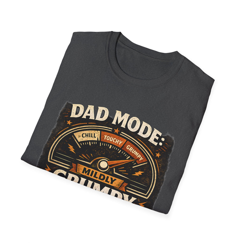 Dad Mode T-Shirt — "Mildly Grumpy" Vintage Gauge Graphic