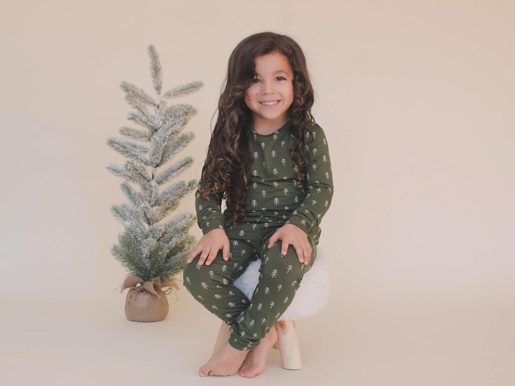 Weihnachtsbaum-Bambus-Pyjama – 2-teiliges Set