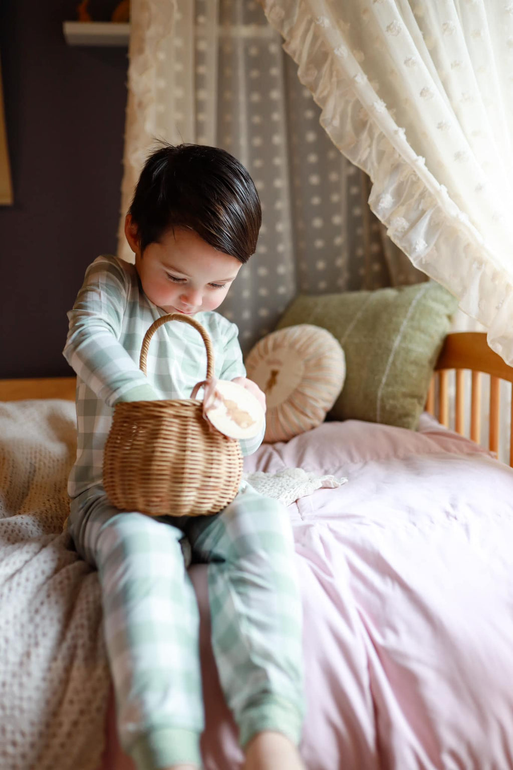 Sage Gingham 2pc Bamboo Pajamas
