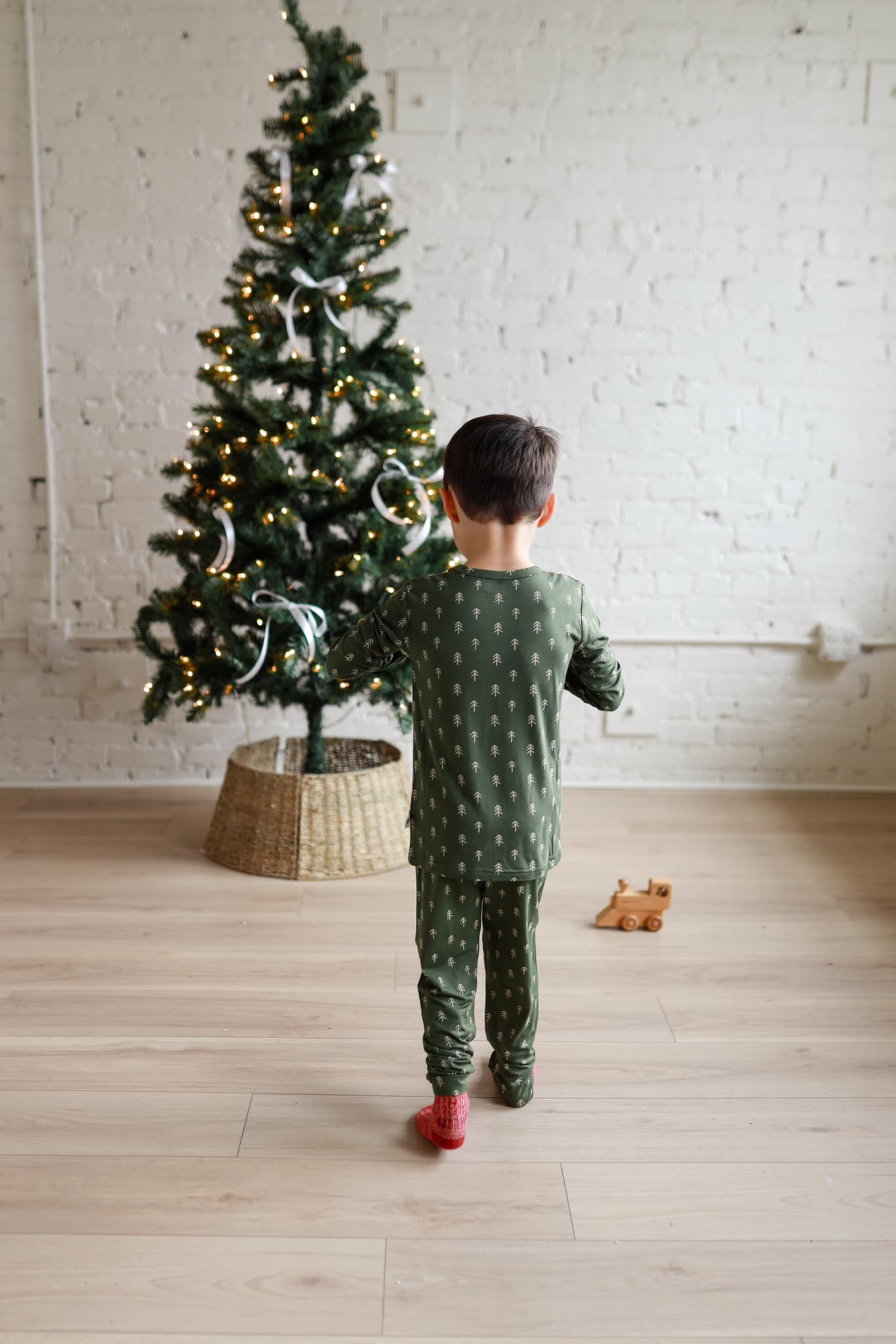 Weihnachtsbaum-Bambus-Pyjama – 2-teiliges Set