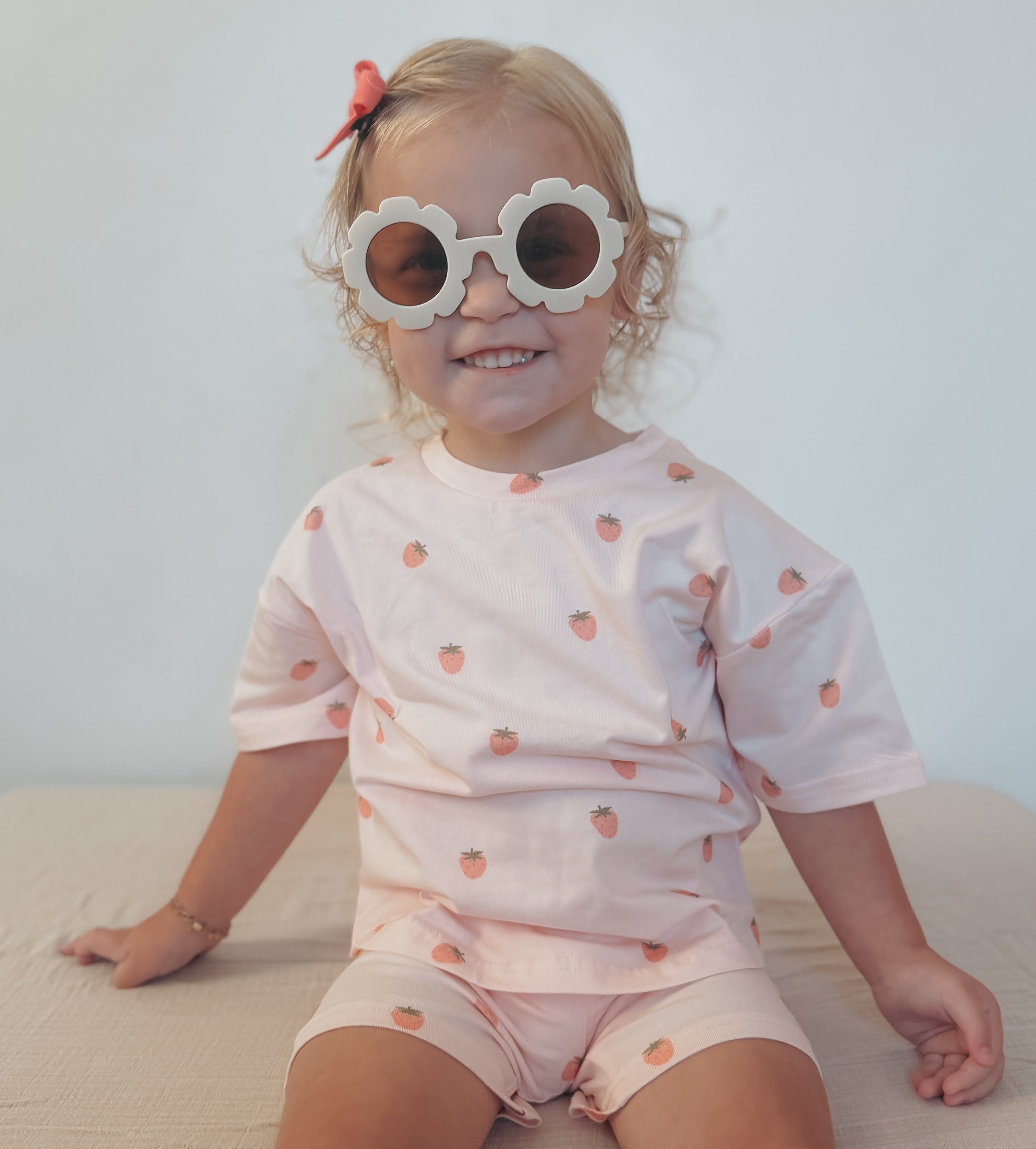 Shorts-Set aus Bio-Baumwolle mit Erdbeerdruck