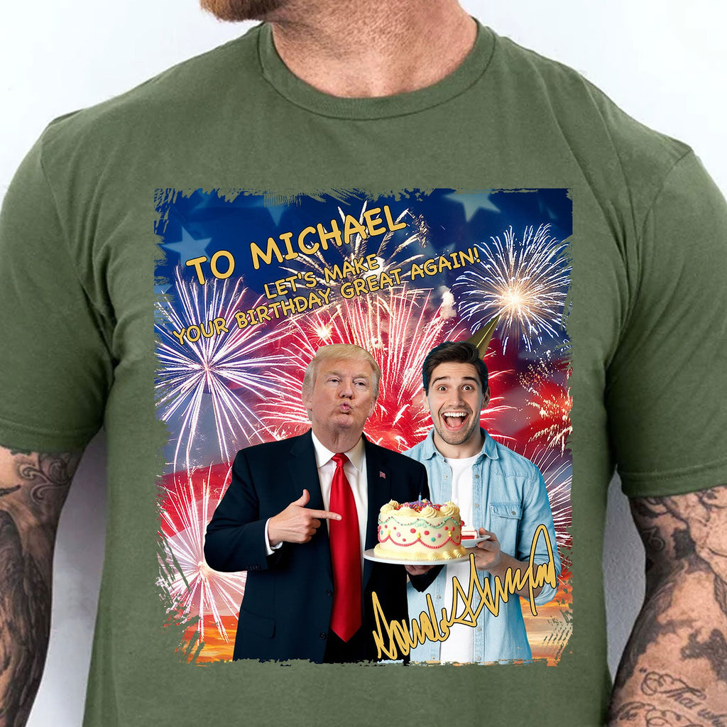 Mein Papa mit Donald Trump benutzerdefiniertes Foto-Shirt, Vatertags-Shirt, Vatertagsgeschenke, Trump 2025 Shirt 682049 - GOP