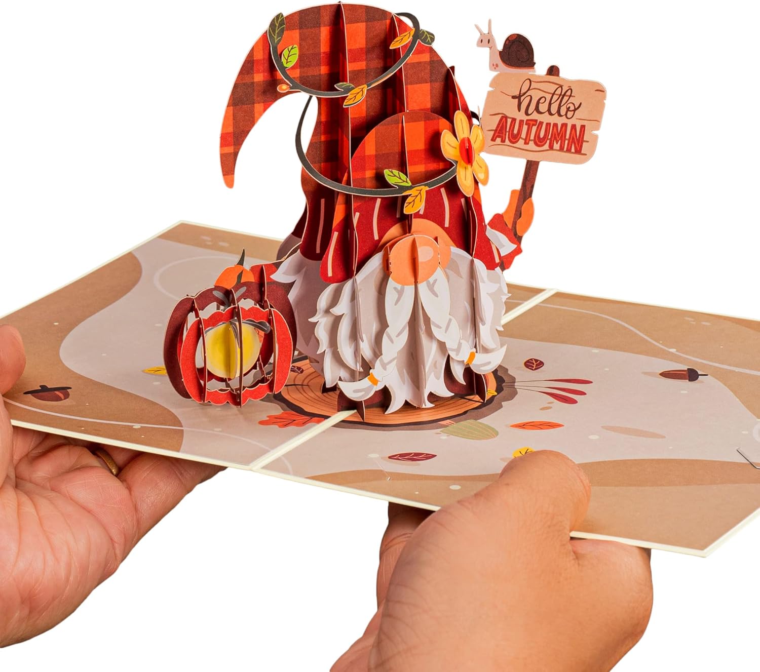 Herbstliche Wichtel-Pop-Up-Karte