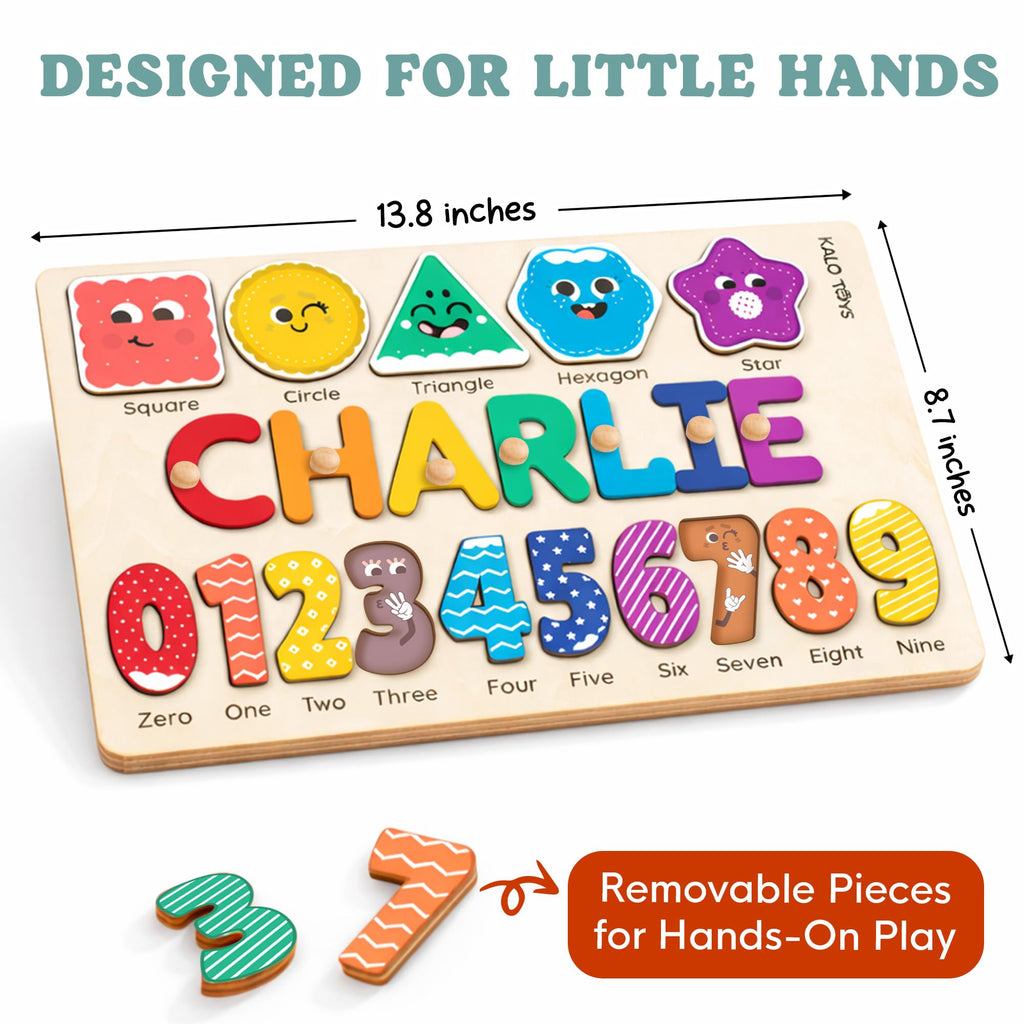 Custom Name Puzzle for Toddlers - Personalized Baby Gift with Animal Art Backdrop | 48 Animal Themes | 1st Birthday Gift for Boy & Girl | Personalized Baby Gifts