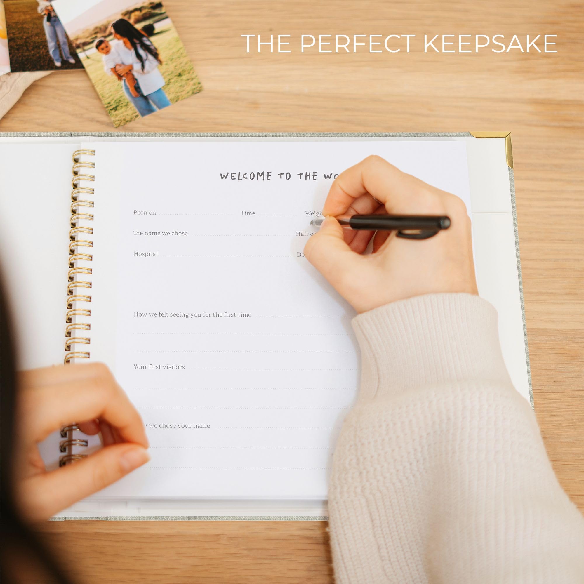 Keepsake Baby Memory Book for Boys and Girls – Timeless First 5 Year Baby Book – Neutral Journal Scrapbook or Photo Album - Record a Milestone for Every Event from Birth to Age 5