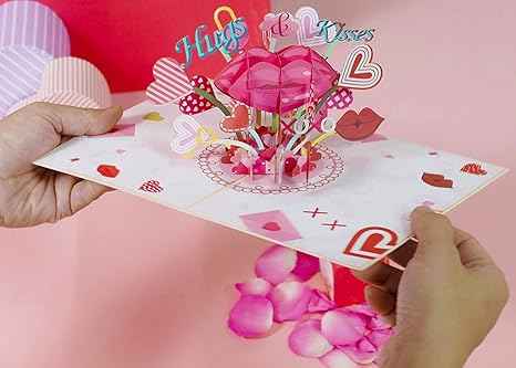 XOXO Umarmungen & Küsse Pop-Up Valentinstag Pop-Up Karte