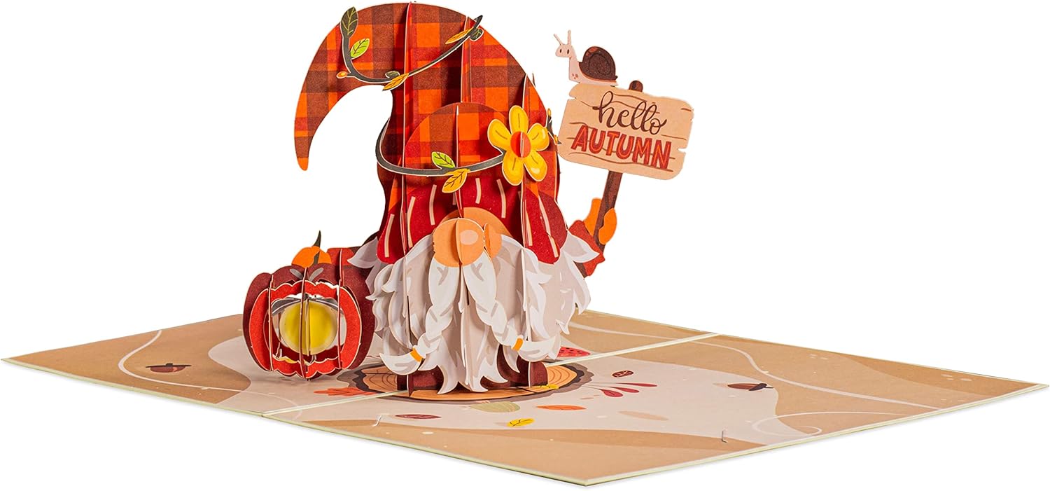 Herbstliche Wichtel-Pop-Up-Karte