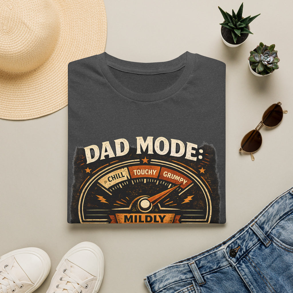 Dad Mode T-Shirt — "Mildly Grumpy" Vintage Gauge Graphic