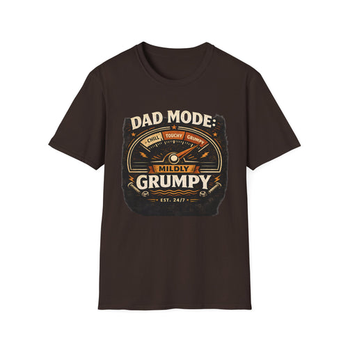 Dad Mode T-Shirt — "Mildly Grumpy" Vintage Gauge Graphic