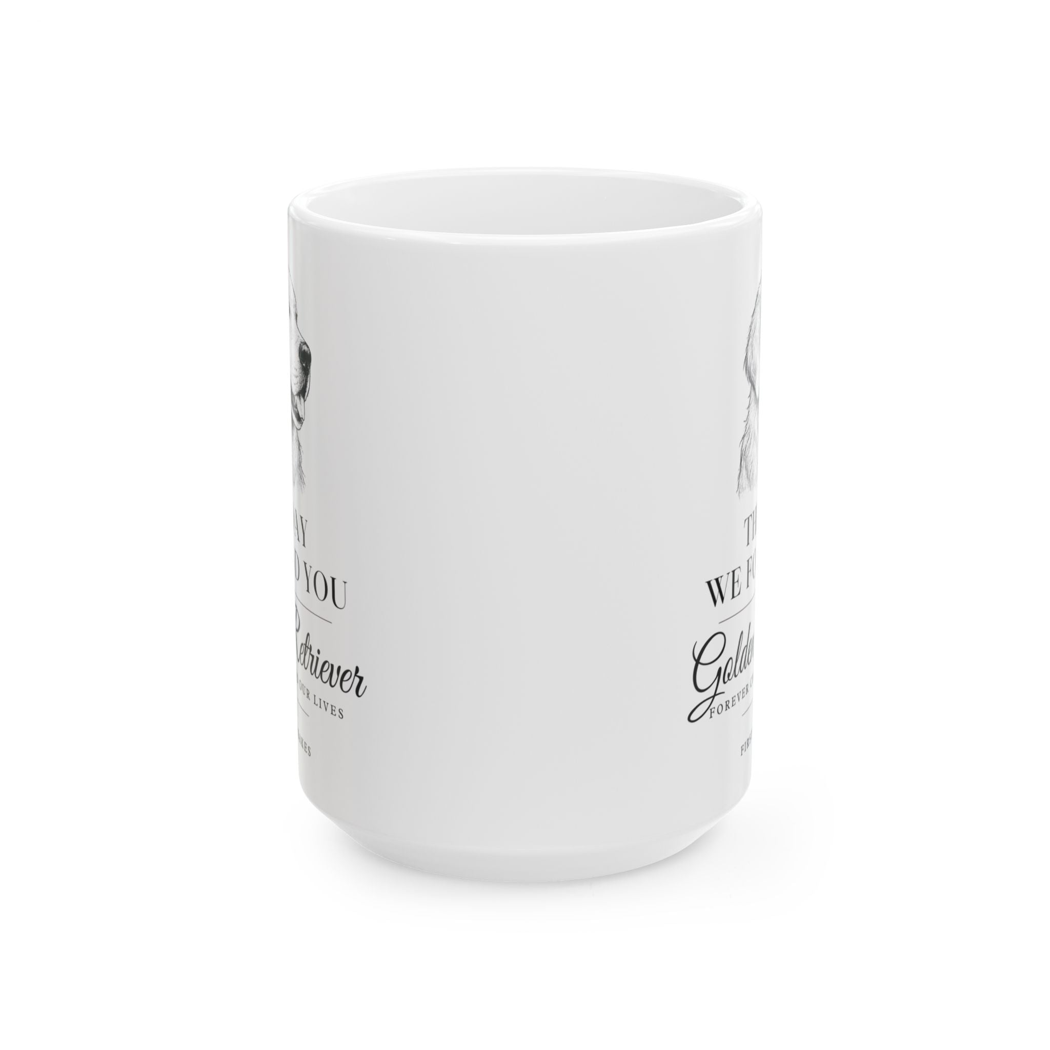Golden Retriever 'The Day We Found You' Personalized Mug — Custom Gotcha Day Coffee Cup (11oz/15oz)
