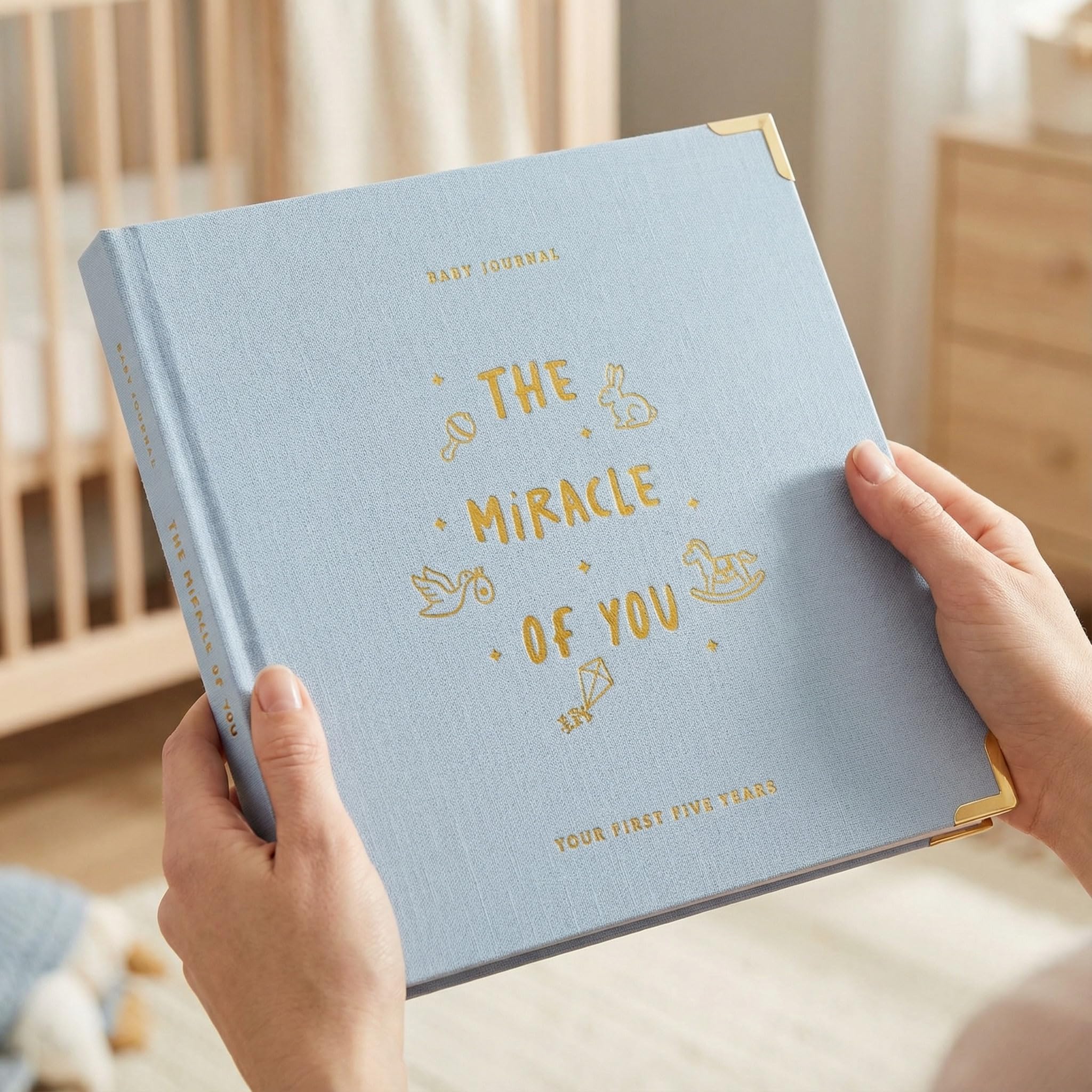 Keepsake Baby Memory Book for Boys and Girls – Timeless First 5 Year Baby Book – Neutral Journal Scrapbook or Photo Album - Record a Milestone for Every Event from Birth to Age 5