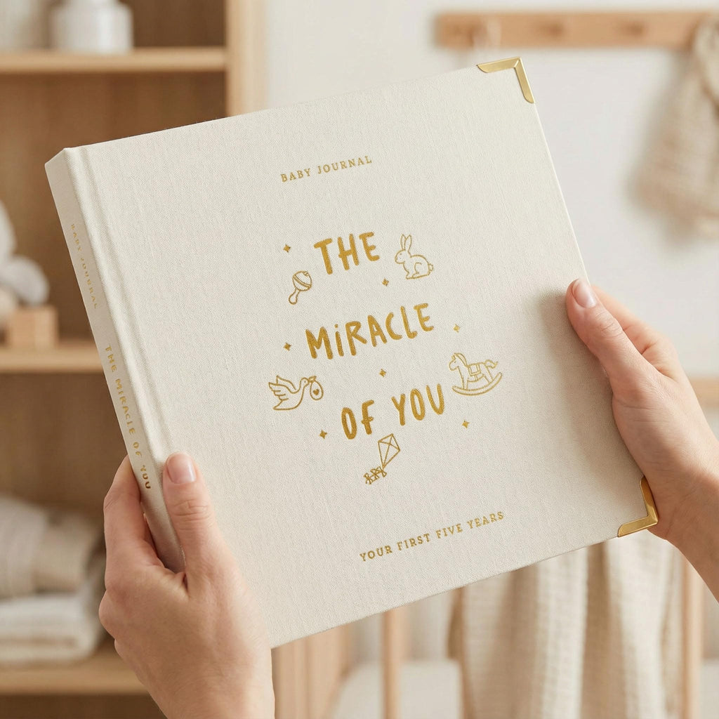 Keepsake Baby Memory Book for Boys and Girls – Timeless First 5 Year Baby Book – Neutral Journal Scrapbook or Photo Album - Record a Milestone for Every Event from Birth to Age 5