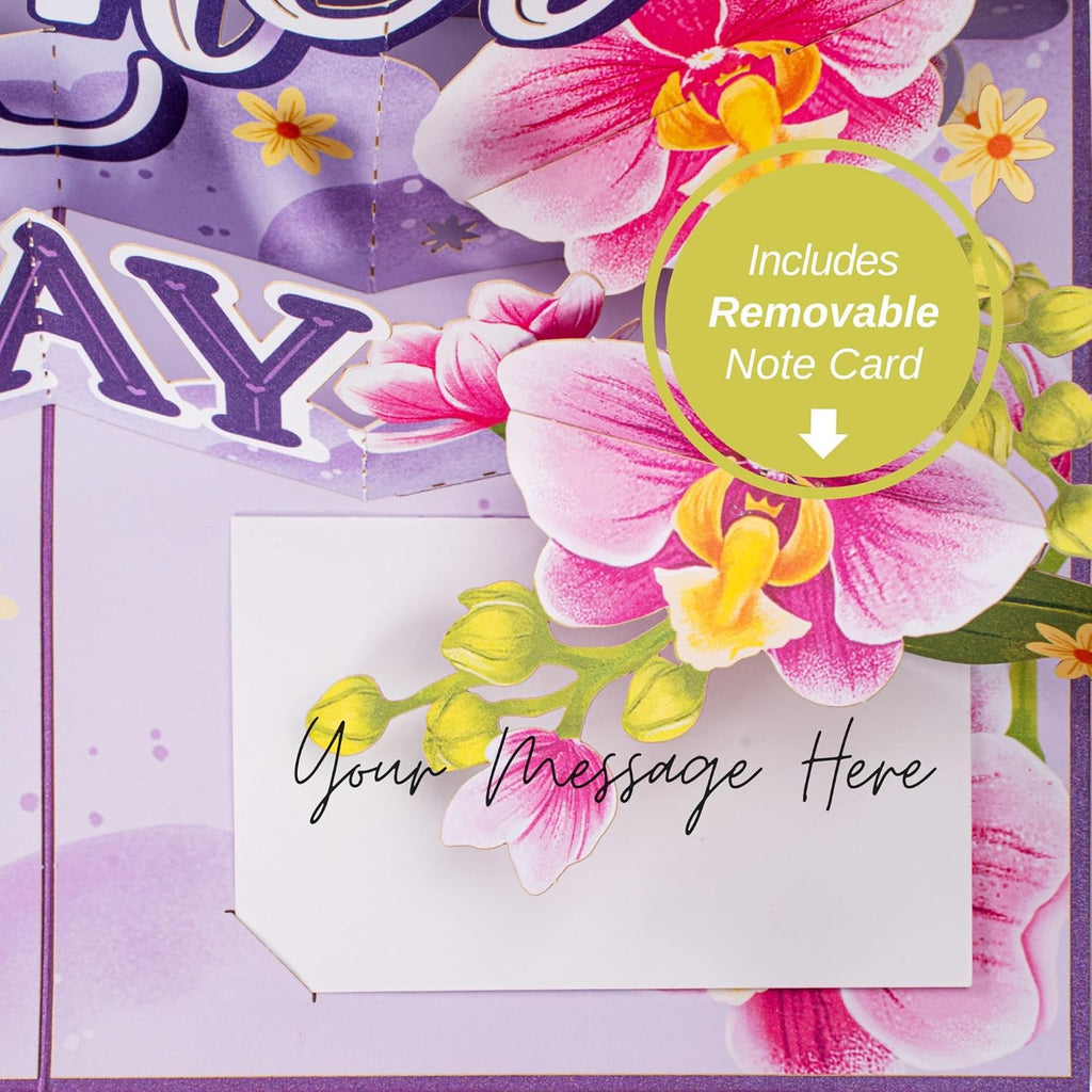 Muttertag Orchideen 3D Pop-Up Karte – 12,7 x 17,8 cm