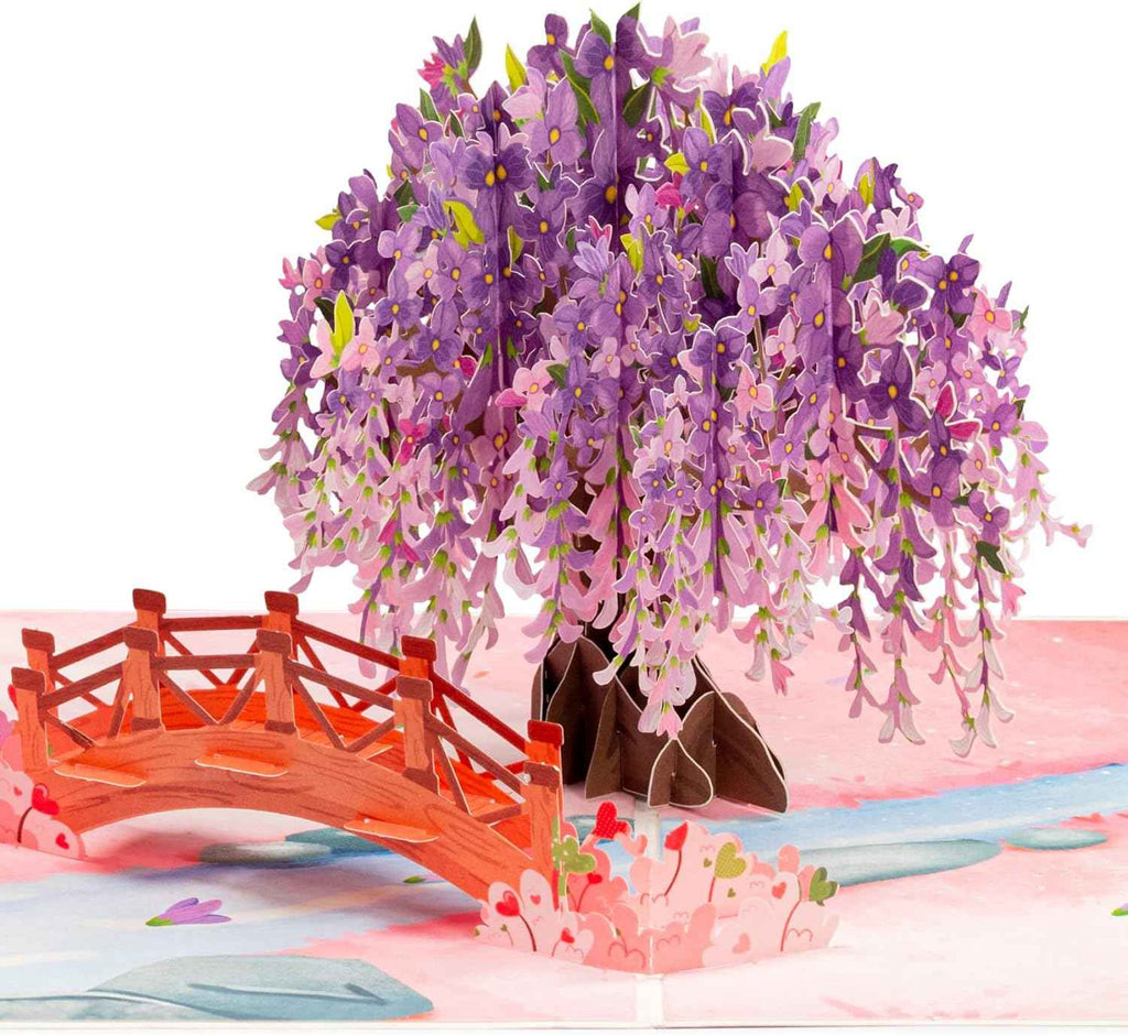 Wisteria 3D Pop-Up-Karte – umweltfreundlich, aus recycelten Materialien