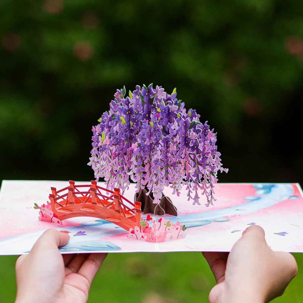 Wisteria 3D Pop-Up-Karte – umweltfreundlich, aus recycelten Materialien