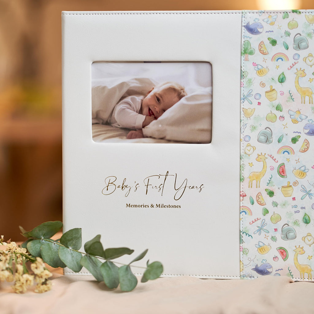 Keepsake Baby Memory Book — Leather-Bound Milestone Journal for Boys & Girls