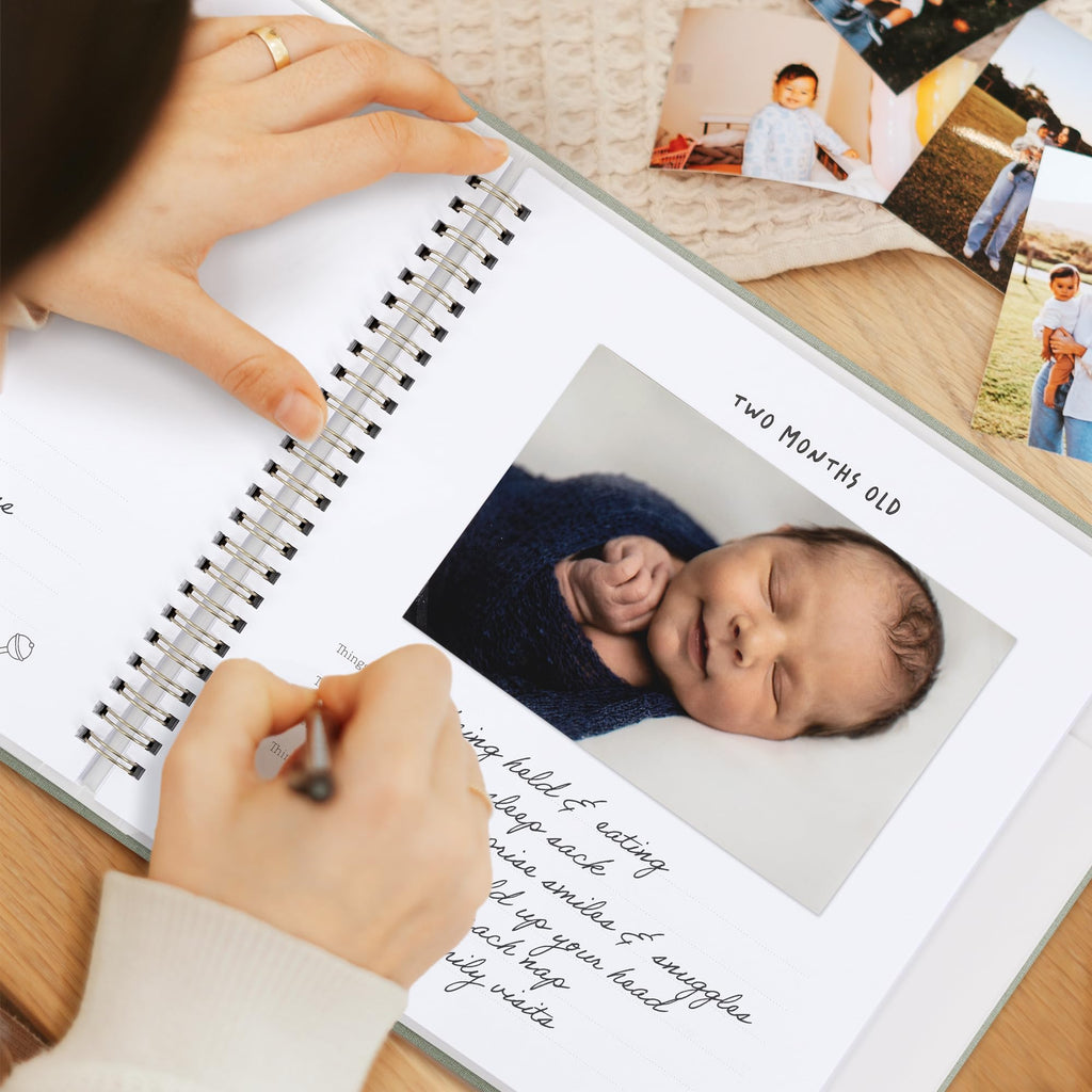 Keepsake Baby Memory Book for Boys and Girls – Timeless First 5 Year Baby Book – Neutral Journal Scrapbook or Photo Album - Record a Milestone for Every Event from Birth to Age 5