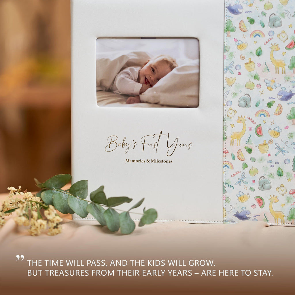 Keepsake Baby Memory Book — Leather-Bound Milestone Journal for Boys & Girls