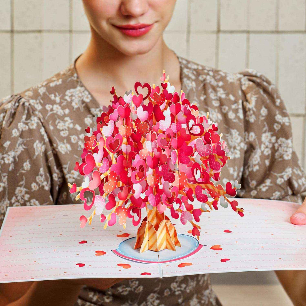 Herzbaum überdimensionale Pop-up-Karte mit Erinnerungsstück