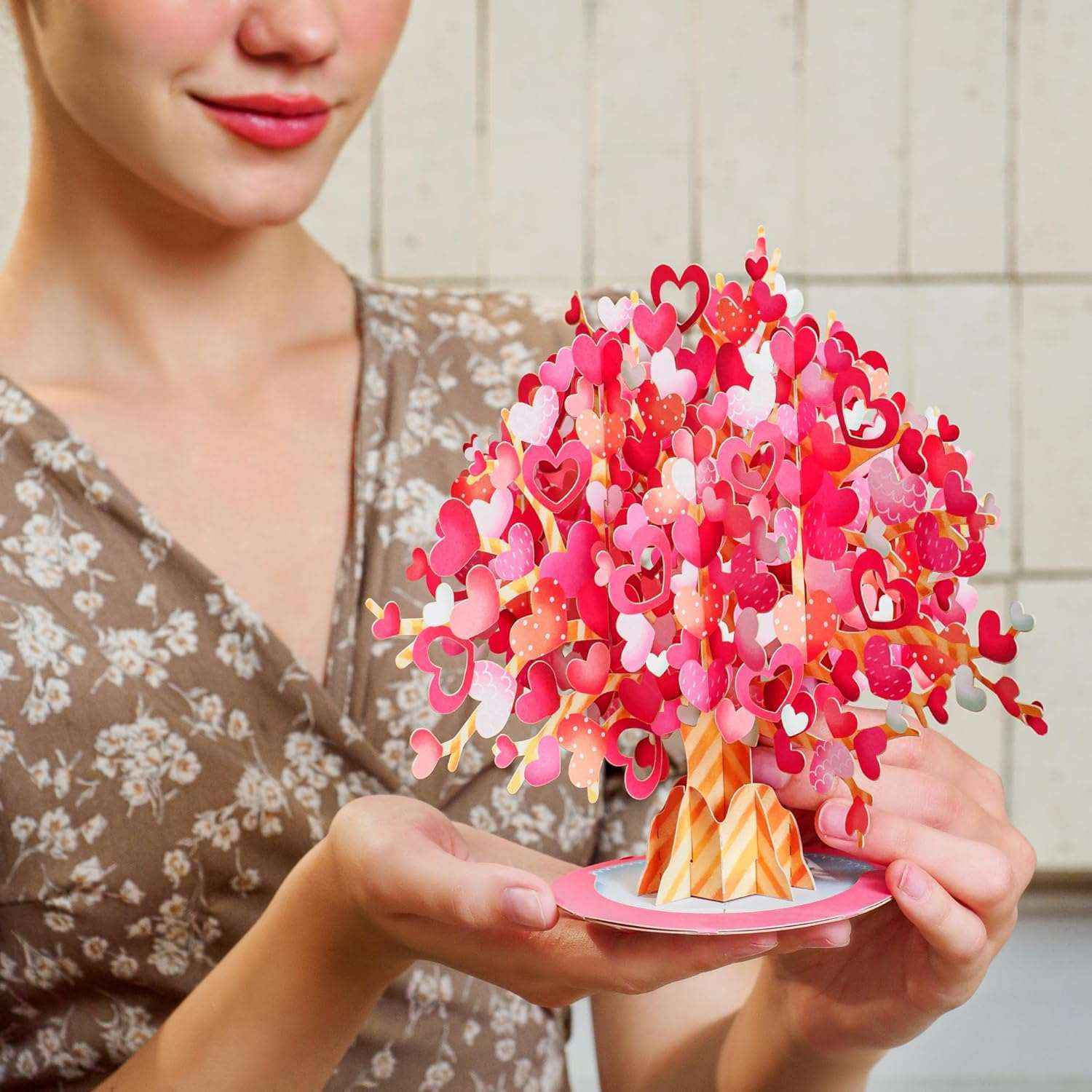 Herzbaum überdimensionale Pop-up-Karte mit Erinnerungsstück