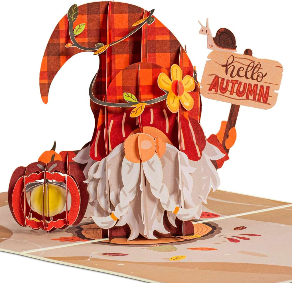 Herbstliche Wichtel-Pop-Up-Karte