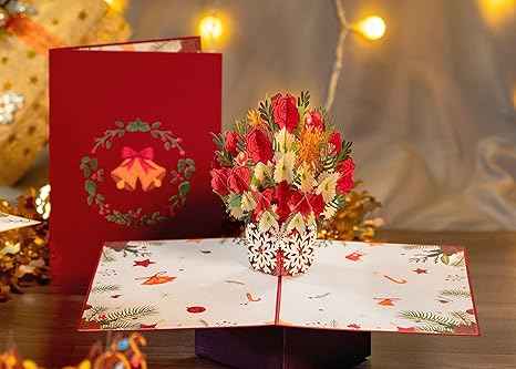 Weihnachtsblumen Pop-Up-Karte