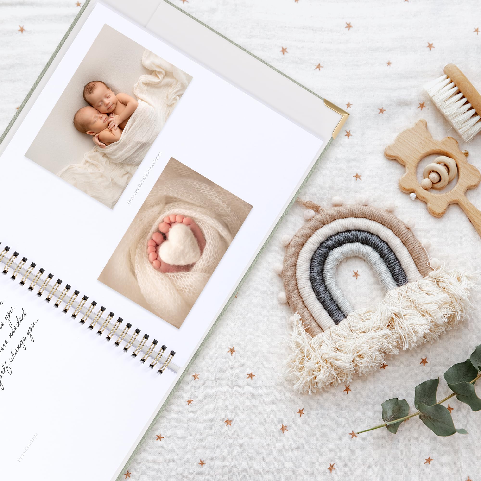 Keepsake Baby Memory Book for Boys and Girls – Timeless First 5 Year Baby Book – Neutral Journal Scrapbook or Photo Album - Record a Milestone for Every Event from Birth to Age 5
