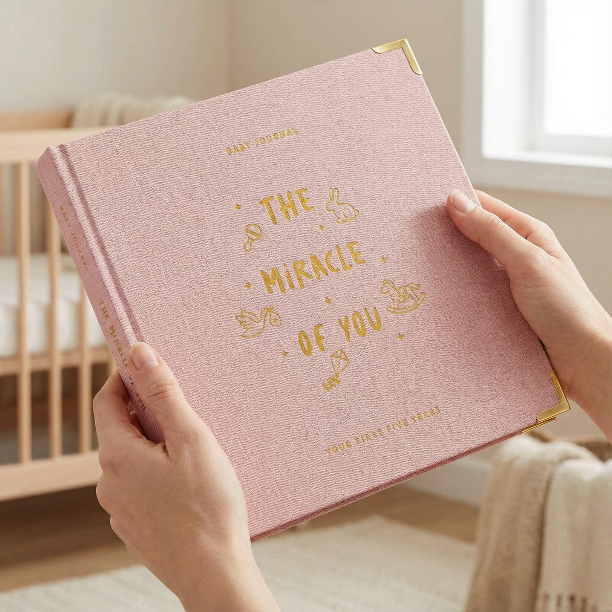 Keepsake Baby Memory Book for Boys and Girls – Timeless First 5 Year Baby Book – Neutral Journal Scrapbook or Photo Album - Record a Milestone for Every Event from Birth to Age 5
