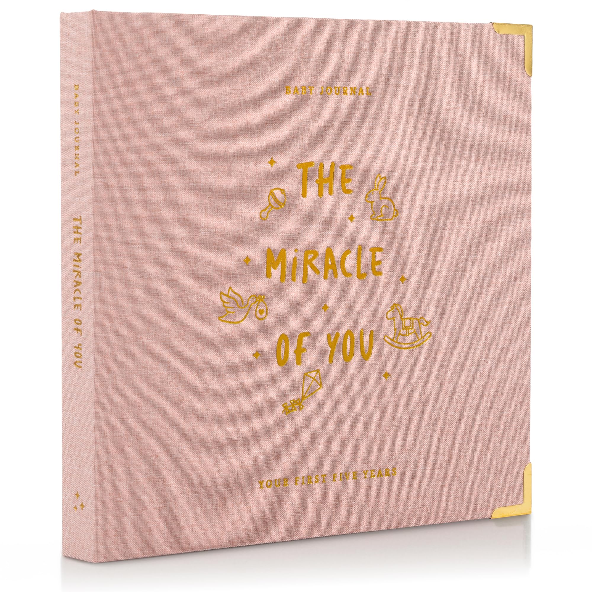 Keepsake Baby Memory Book for Boys and Girls – Timeless First 5 Year Baby Book – Neutral Journal Scrapbook or Photo Album - Record a Milestone for Every Event from Birth to Age 5