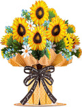 HugePop Sonnenblumen-Pop-Up-Blumenstrauß mit abnehmbaren Blüten, 25 x 35 cm