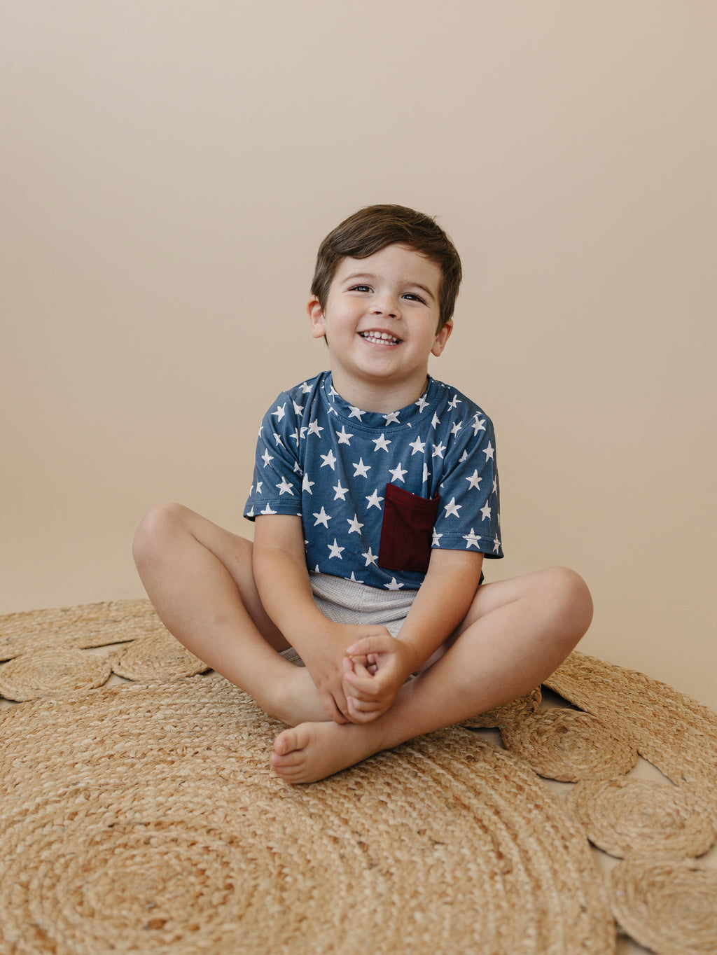 Navy Stars 4th of July Bambus-Taschen-T-Shirt