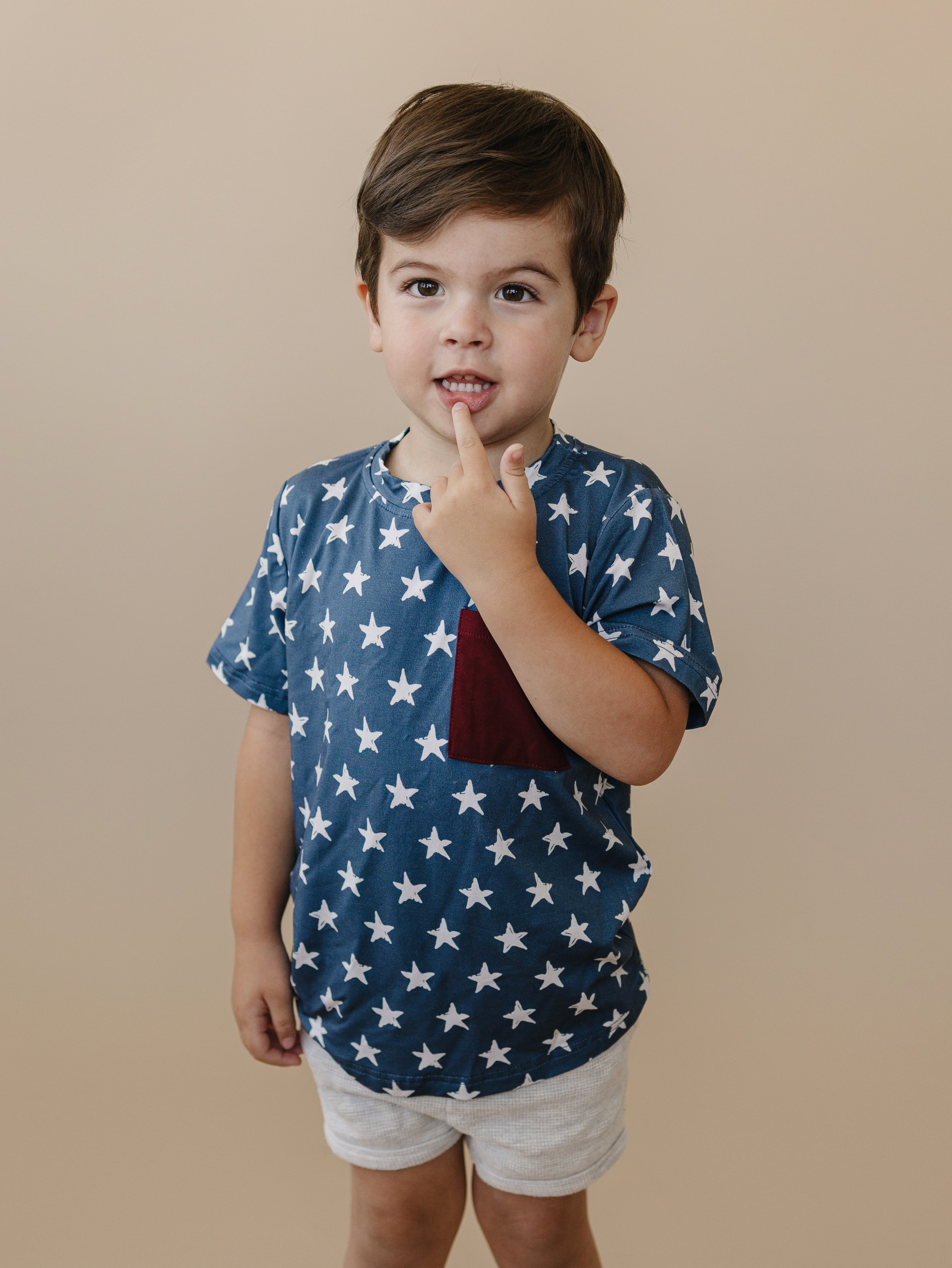 Navy Stars 4th of July Bambus-Taschen-T-Shirt