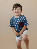 Navy Stars 4th of July Bambus-Taschen-T-Shirt