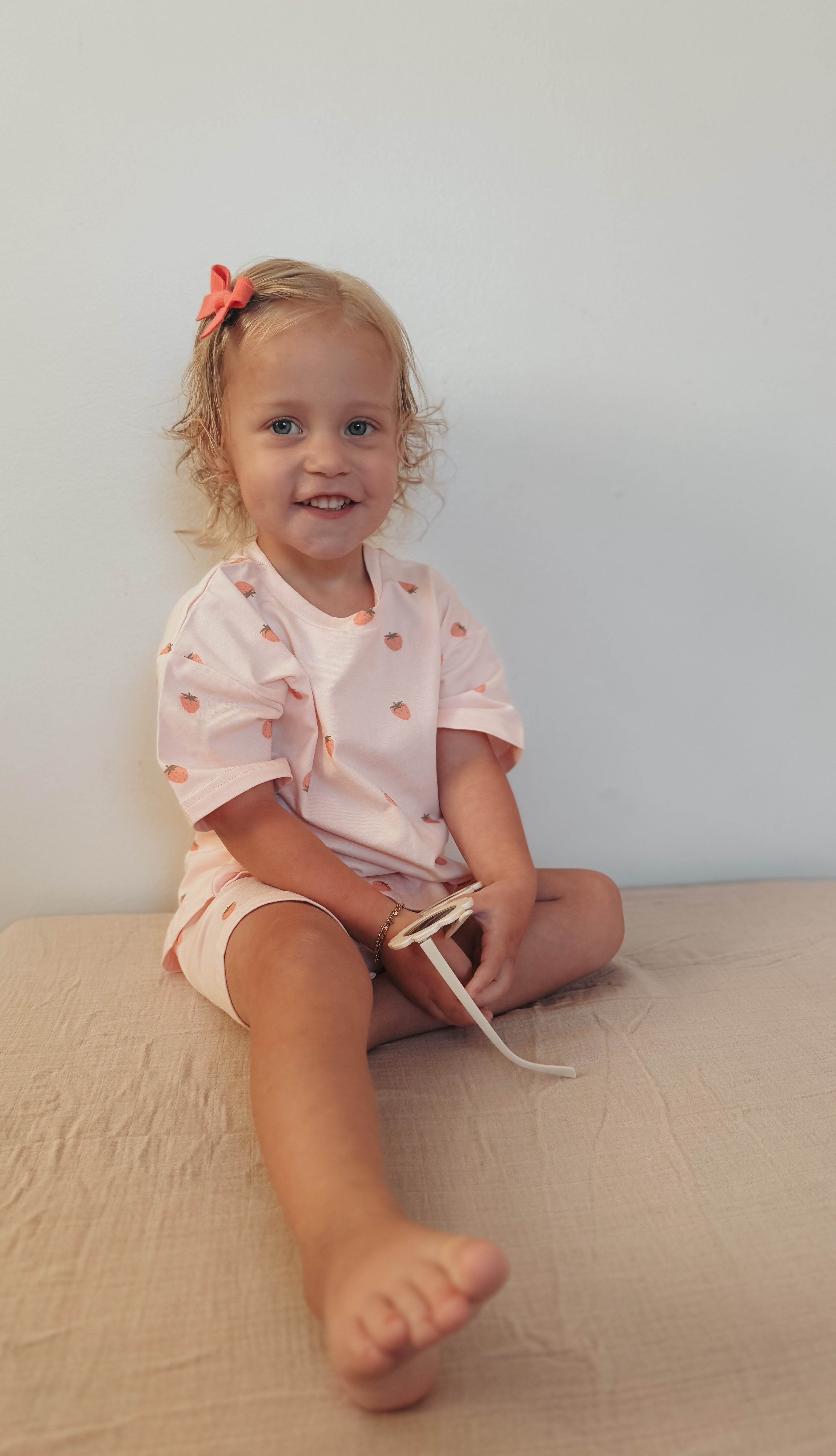 Shorts-Set aus Bio-Baumwolle mit Erdbeerdruck
