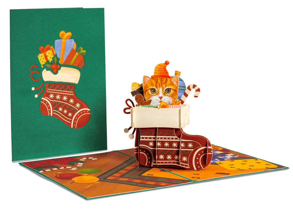 Weihnachtskarte Katze Pop-up