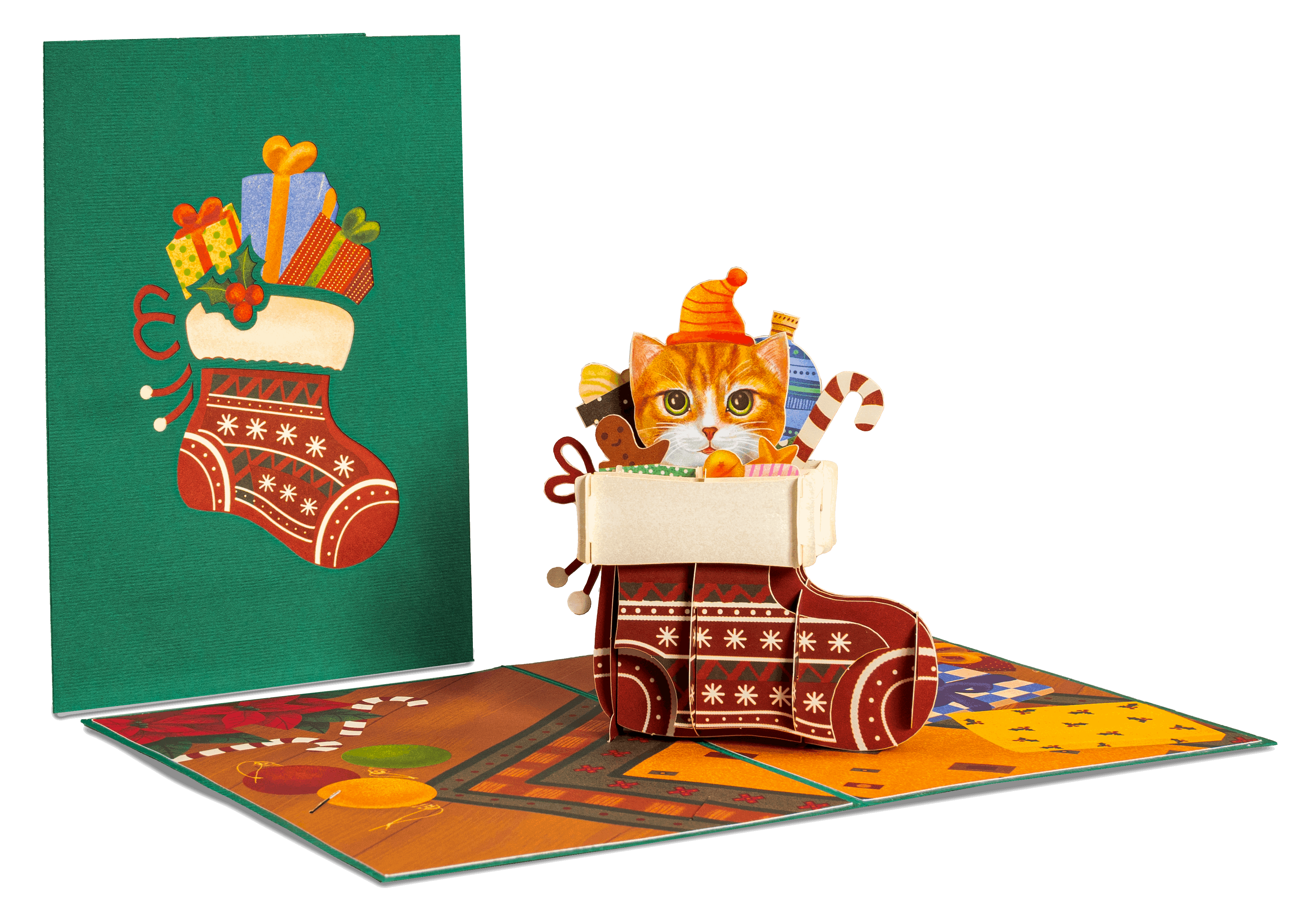 Weihnachtskarte Katze Pop-up
