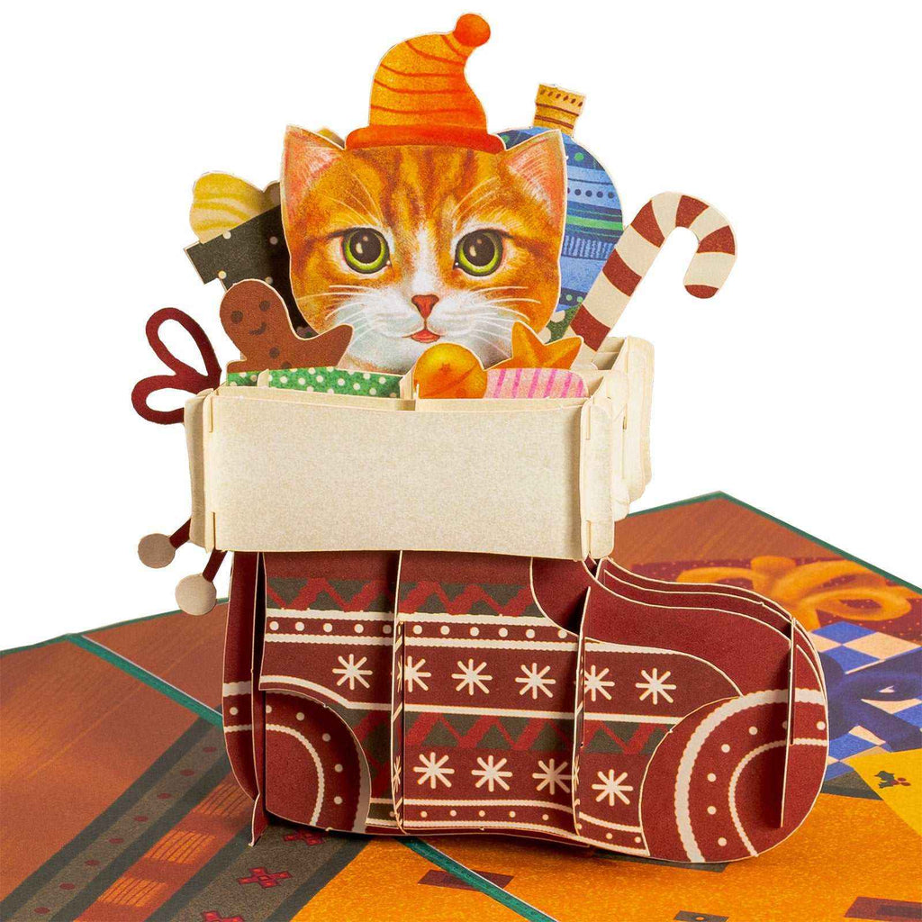 Weihnachtskarte Katze Pop-up