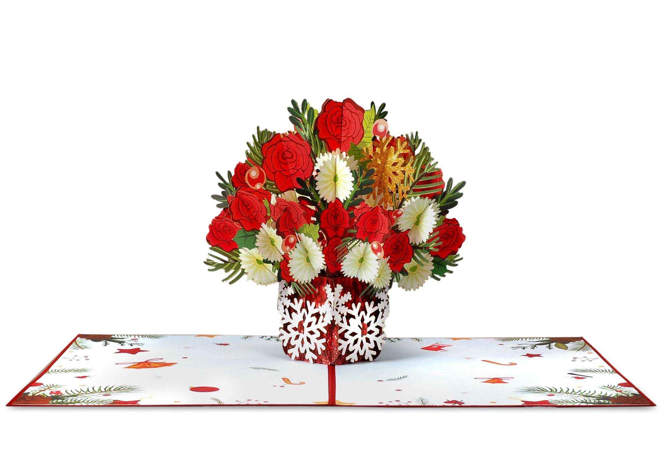 Weihnachtsblumen Pop-Up-Karte