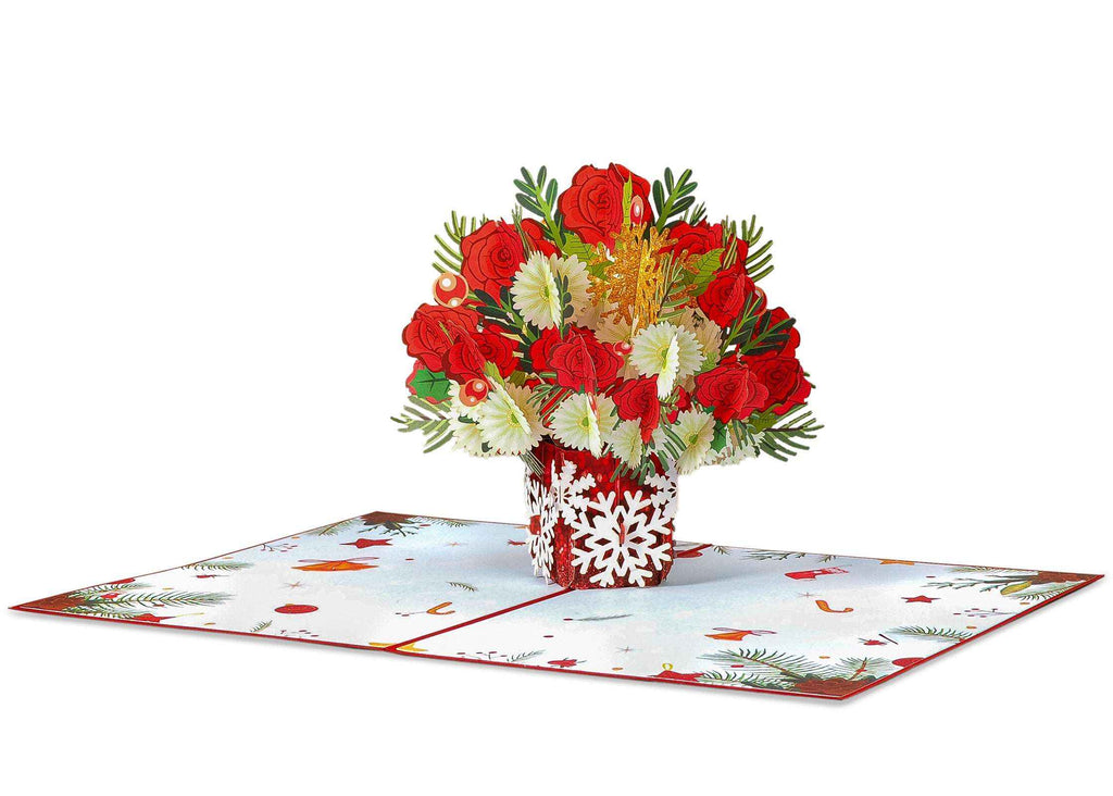 Weihnachtsblumen Pop-Up-Karte