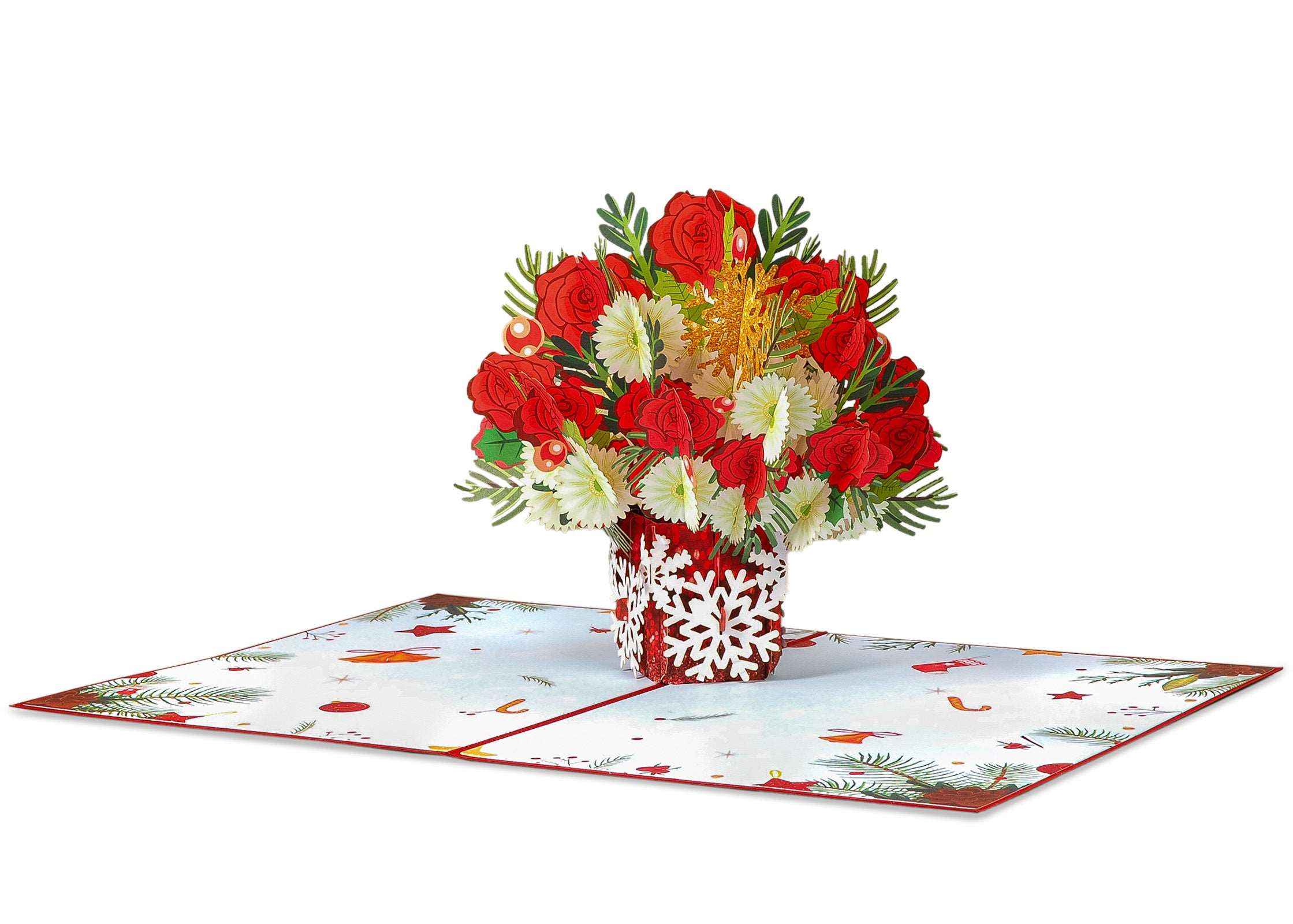 Weihnachtsblumen Pop-Up-Karte