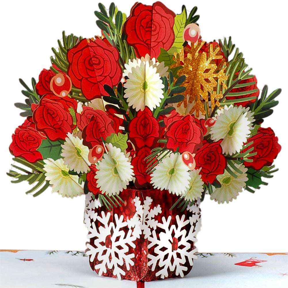Weihnachtsblumen Pop-Up-Karte